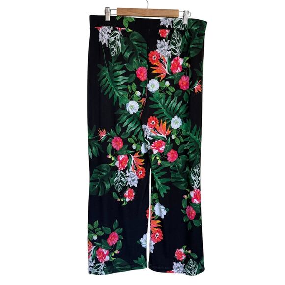 Not For Sale Vince Camuto Pants Women Large Black Wide Leg Tropical - Picture 5 of 9